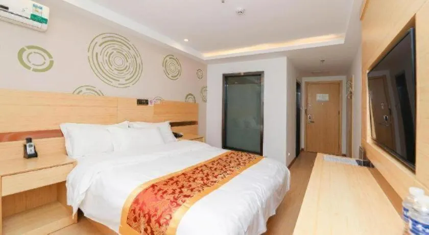 Bed in Shell Hotel Beijing Fangshan District Chengguan Metro Station