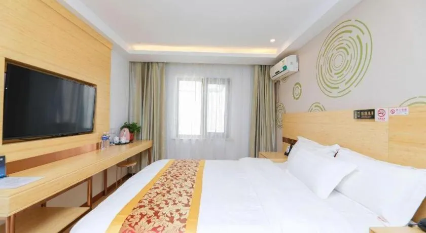 Bed in Shell Hotel Beijing Fangshan District Chengguan Metro Station