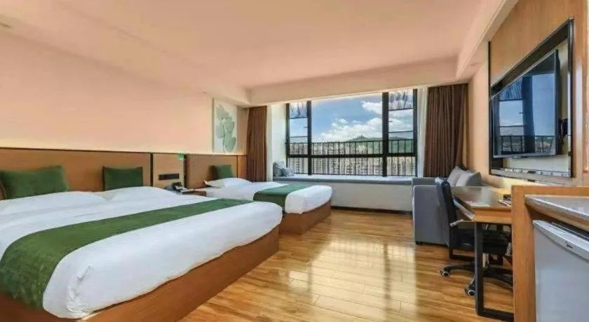 Bed in GreenTree Inn Tangshan Nanhu International Exhibition Center