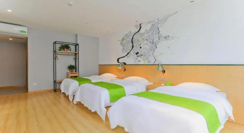 Bed in Vatica Hotel Hefei Yaohai Longgang Subway Station