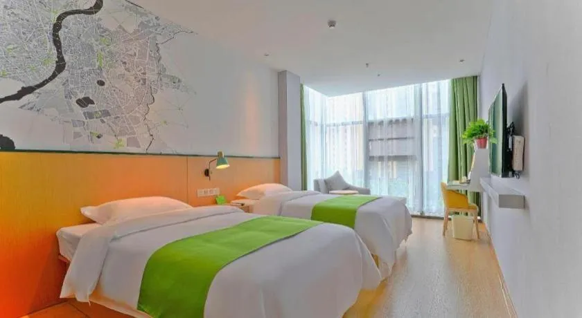 Bed in Vatica Hotel Hefei Yaohai Longgang Subway Station