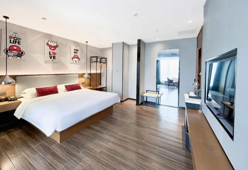 Bed in Borrman Hotel Guigang Pingnan Donghu