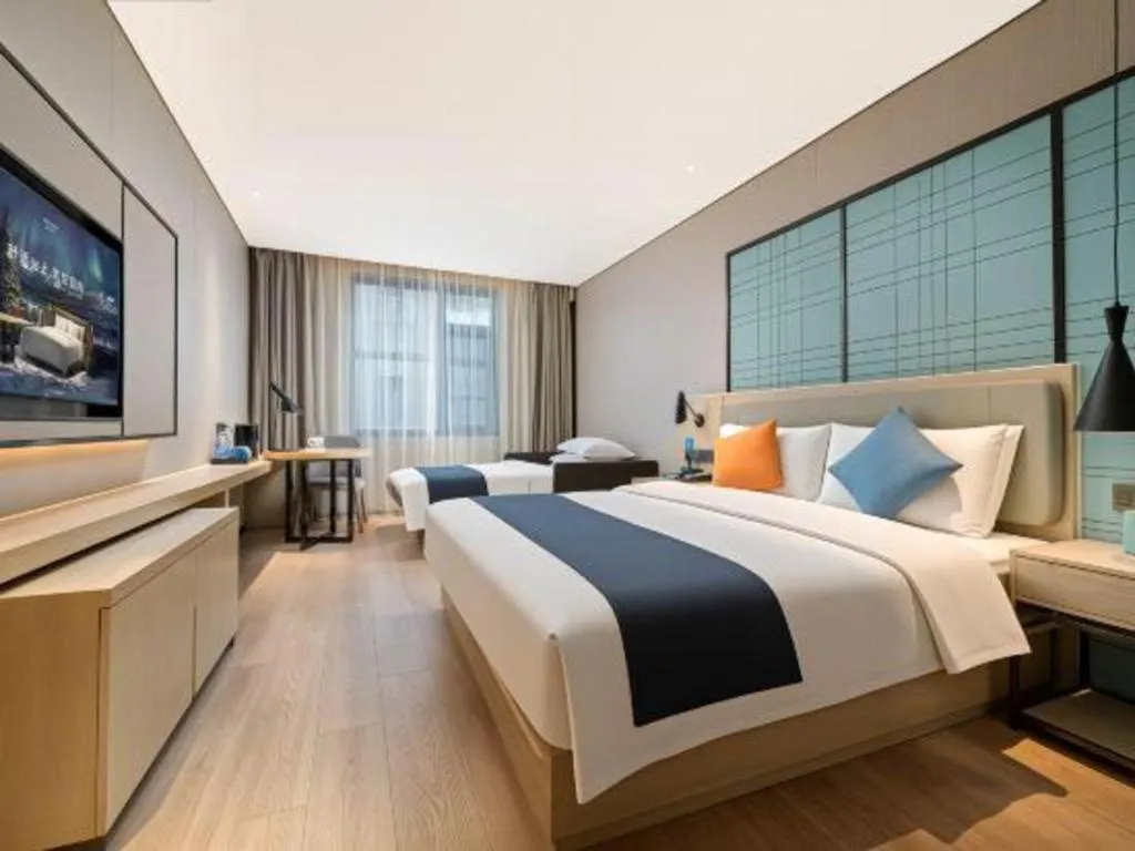 Bed in Echarm Hotel Nanchang Bayi Square Metro Station Wushang MALL