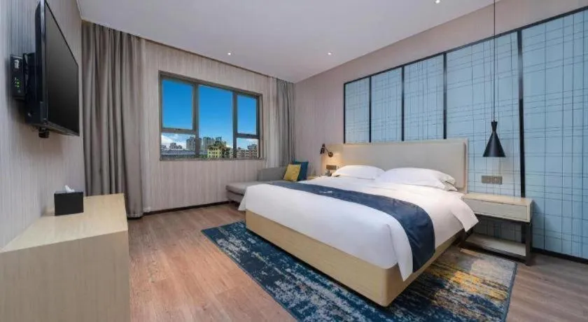 Bed in Echarm Hotel Nanchang Bayi Square Metro Station Wushang MALL