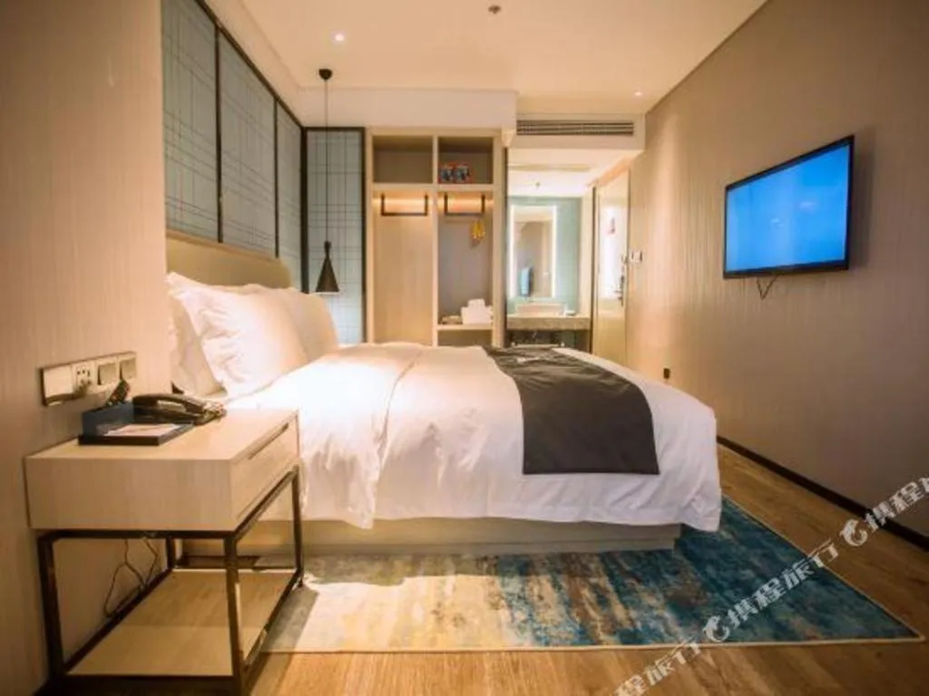 Bed in Echarm Hotel Nanchang Bayi Square Metro Station Wushang MALL