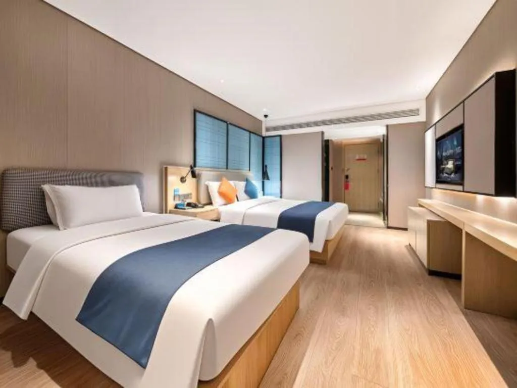 Bed in Echarm Hotel Nanchang Bayi Square Metro Station Wushang MALL