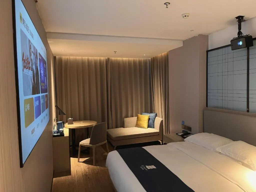 Bed in Echarm Hotel Nanchang Bayi Square Metro Station Wushang MALL