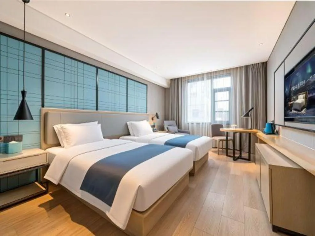 Bed in Echarm Hotel Nanchang Bayi Square Metro Station Wushang MALL