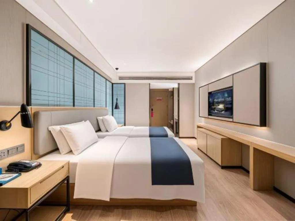 Bed in Echarm Hotel Nanchang Bayi Square Metro Station Wushang MALL