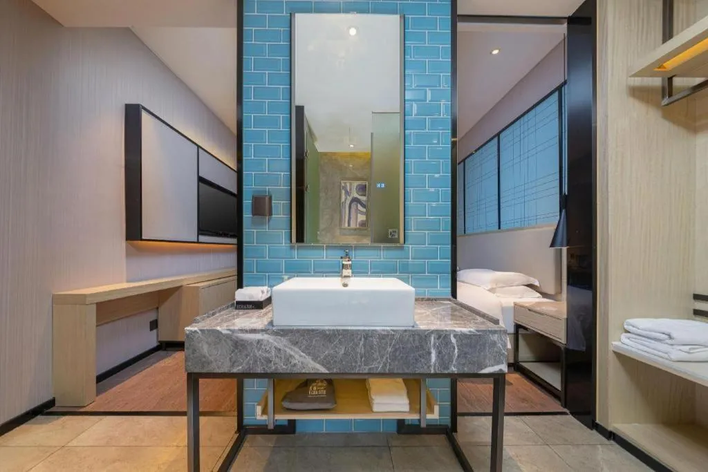 Bed in Echarm Hotel Nanchang Bayi Square Metro Station Wushang MALL