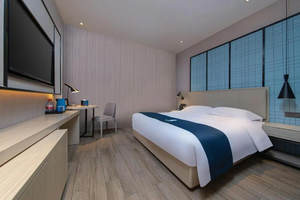Bed in Echarm Hotel Nanchang Bayi Square Metro Station Wushang MALL