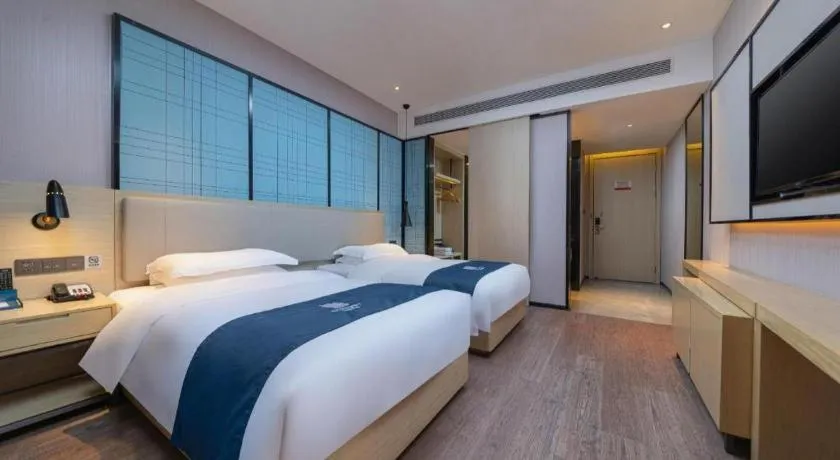 Bed in Echarm Hotel Nanchang Bayi Square Metro Station Wushang MALL