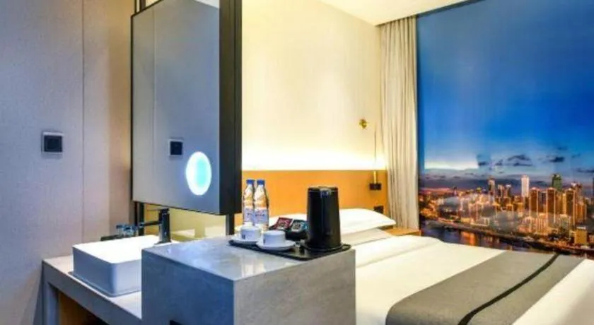 Bed in Borrman Hotel Chongqing Liberation Monument Hongyadong