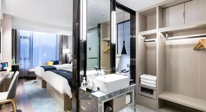 Bed in Echarm Hotel Huzhou Wuyue Plaza Children's Clothing City