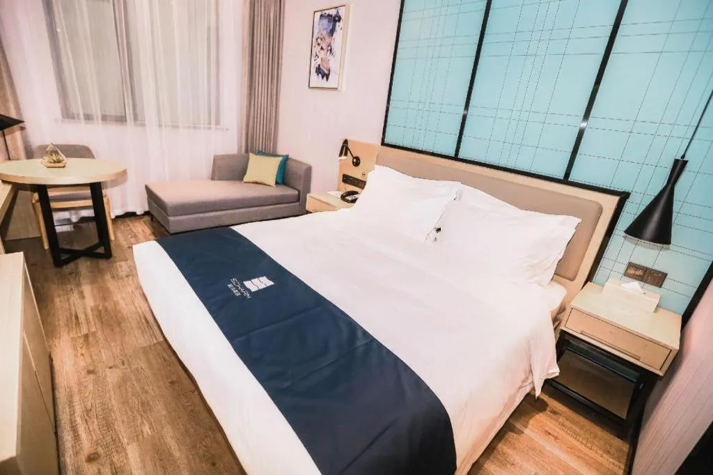 Bed in Echarm Hotel Hefei South Railway Station Qiupuhe Road Metro Station