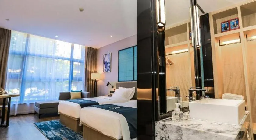 Bed in Echarm Hotel Hefei South Railway Station Qiupuhe Road Metro Station