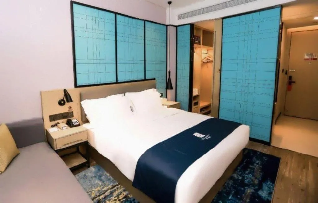 Bed in Echarm Hotel Hefei South Railway Station Qiupuhe Road Metro Station