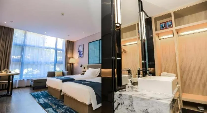 Bed in Echarm Hotel Hefei South Railway Station Qiupuhe Road Metro Station