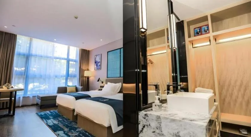 Bed in Echarm Hotel Hefei South Railway Station Qiupuhe Road Metro Station