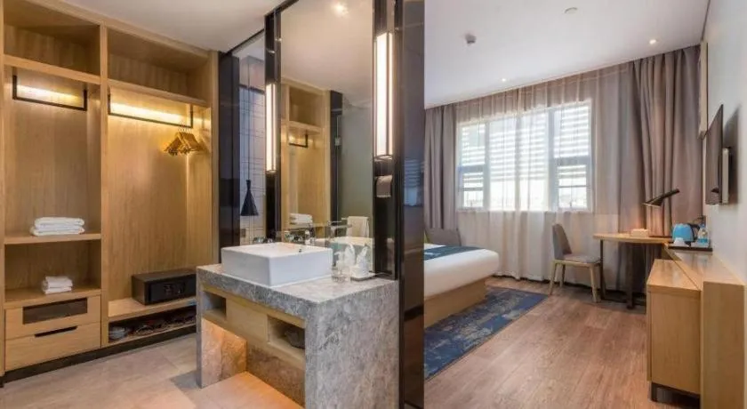 Bed in Echarm Hotel Hefei South Railway Station Qiupuhe Road Metro Station