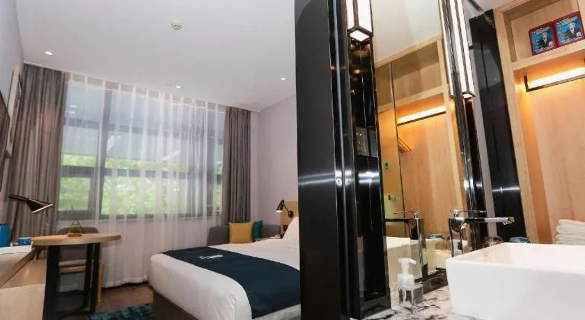 Bed in Echarm Hotel Hefei South Railway Station Qiupuhe Road Metro Station