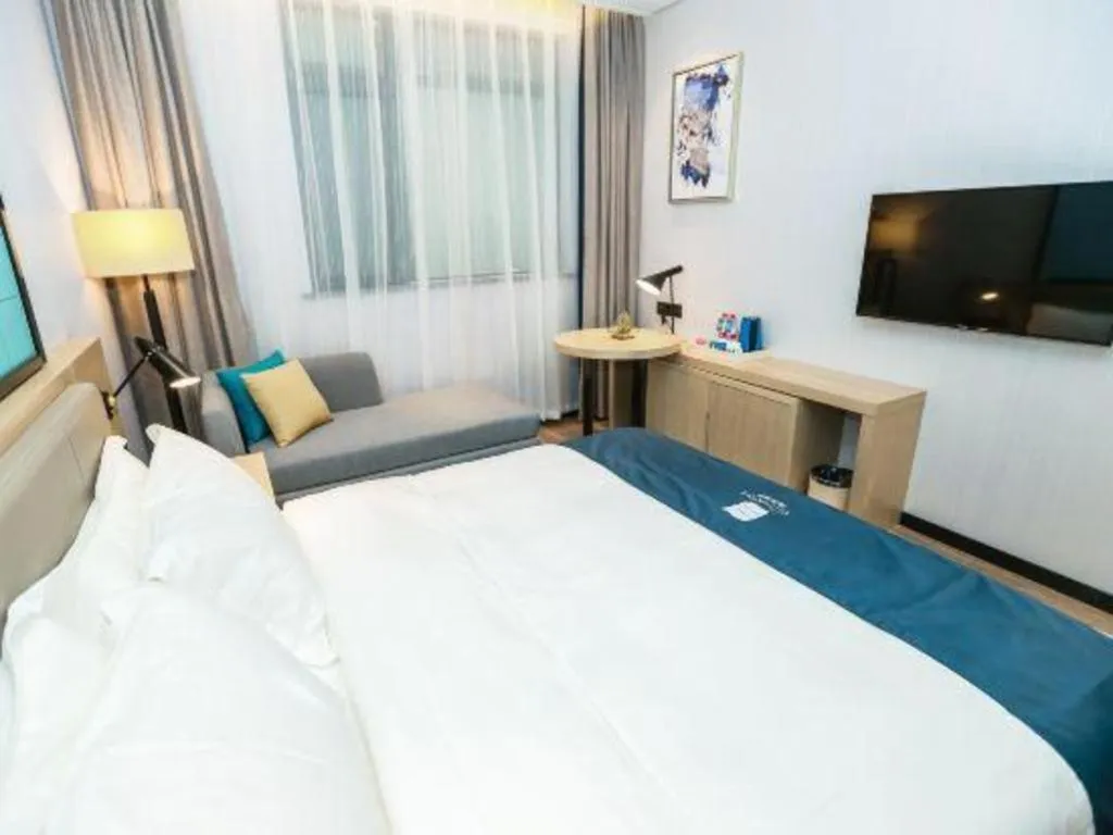 Bed in Echarm Hotel Hefei South Railway Station Qiupuhe Road Metro Station
