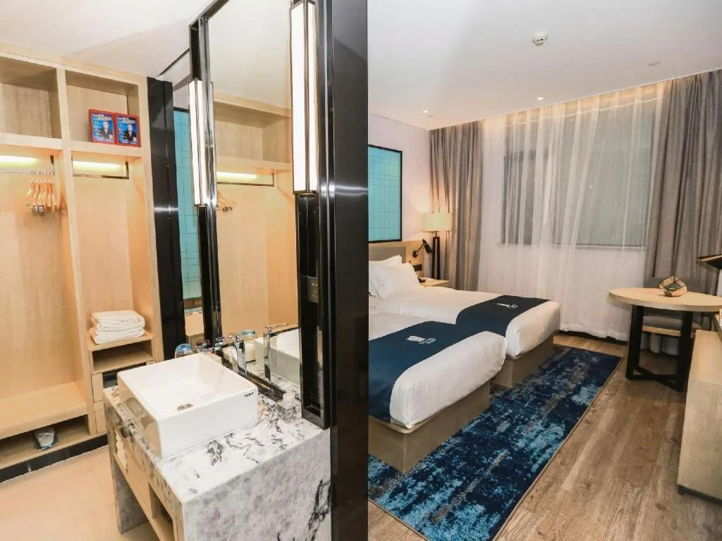 Bed in Echarm Hotel Hefei South Railway Station Qiupuhe Road Metro Station
