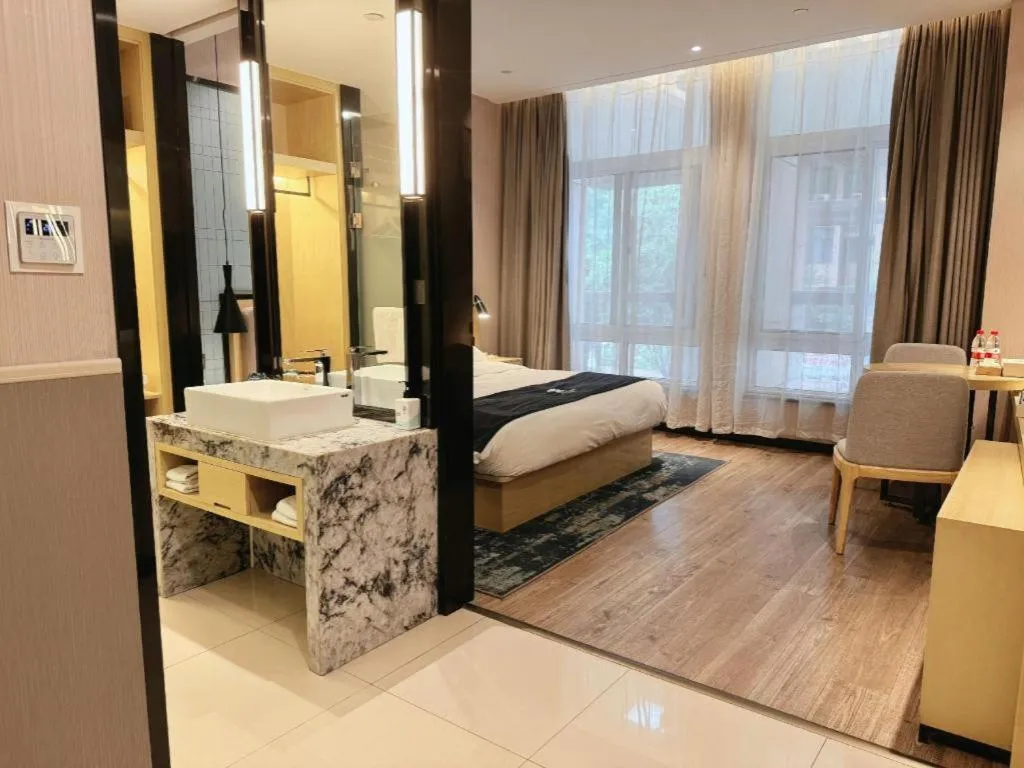 Bed in Echarm Hotel Hefei South Railway Station Qiupuhe Road Metro Station