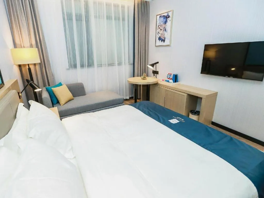 Bed in Echarm Hotel Hefei South Railway Station Qiupuhe Road Metro Station