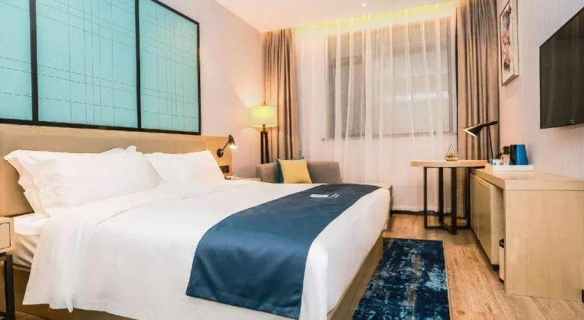 Bed in Echarm Hotel Hefei South Railway Station Qiupuhe Road Metro Station