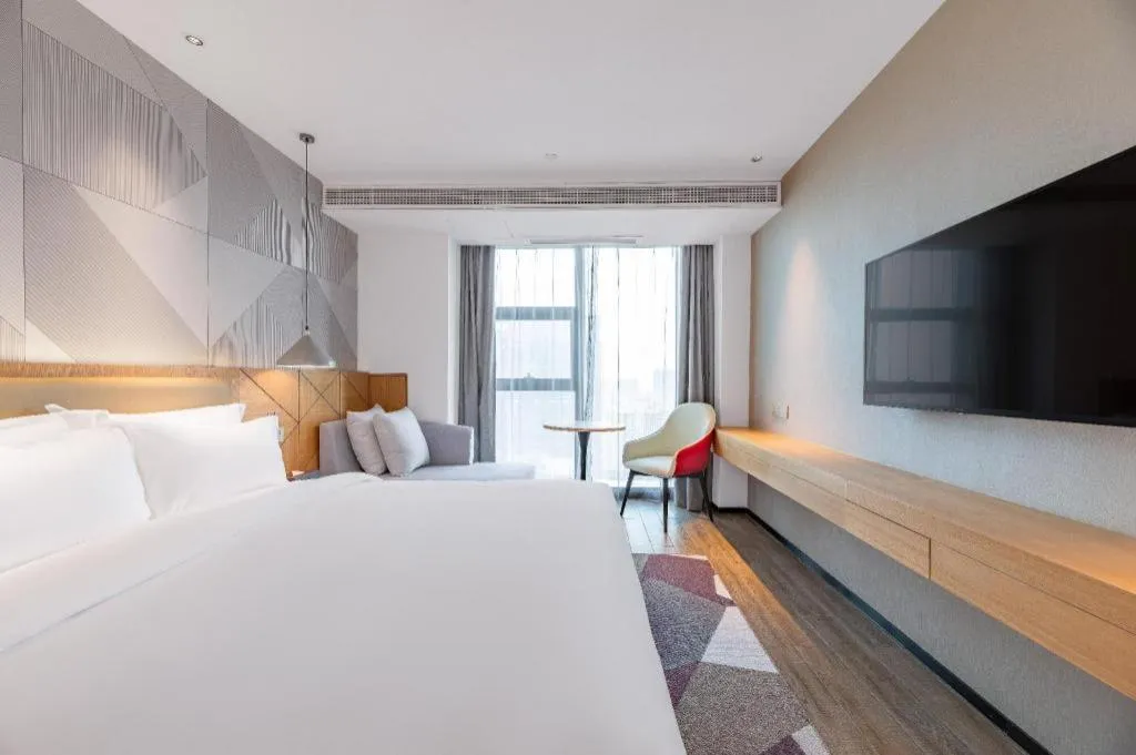 Bed in Borrman Hotel Jining Rencheng District Government Zhongde Plaza