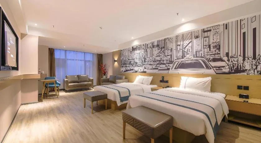 Bed in City Comfort Inn Shiyan High-speed Railway Wanda Plaza