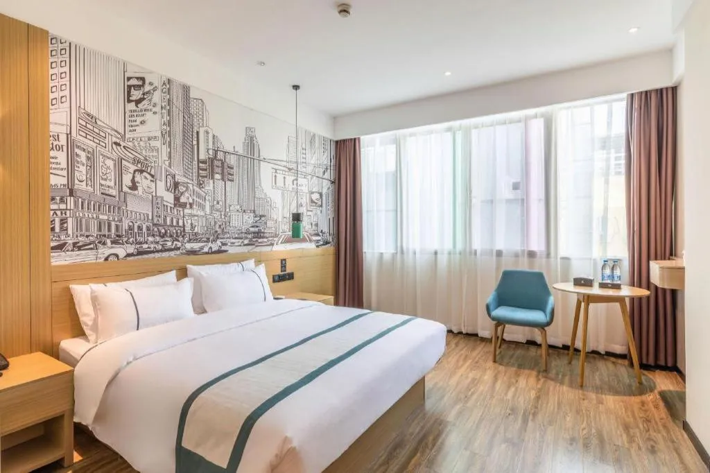 Bed in City Comfort Inn Quanzhou Wanda