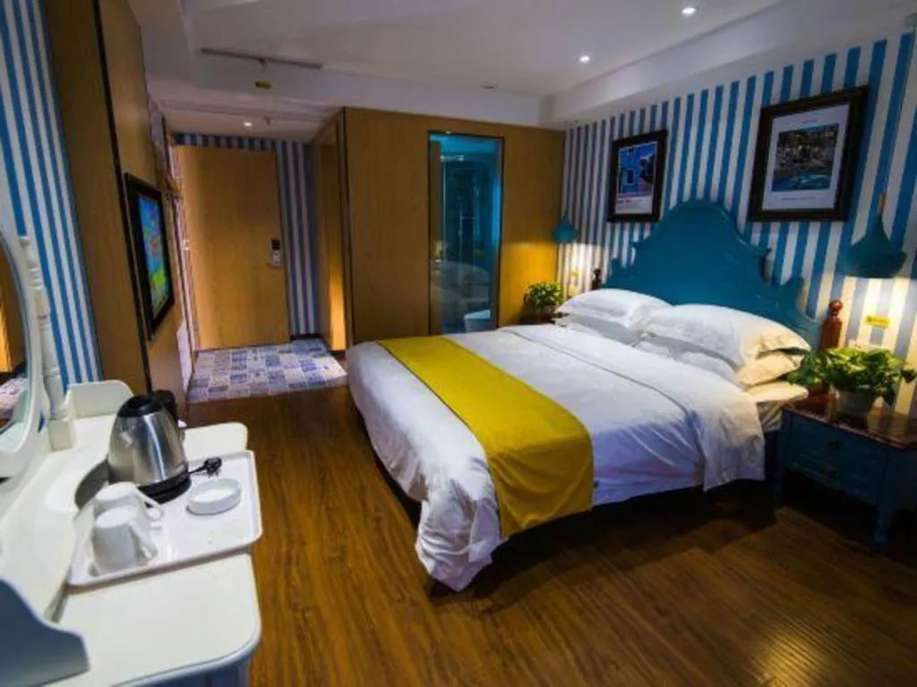 Bed in Echarm Hotel Hefei West Qilitang Metro Station