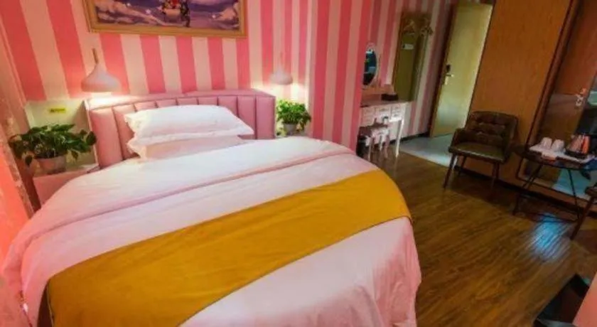 Bed in Echarm Hotel Hefei West Qilitang Metro Station