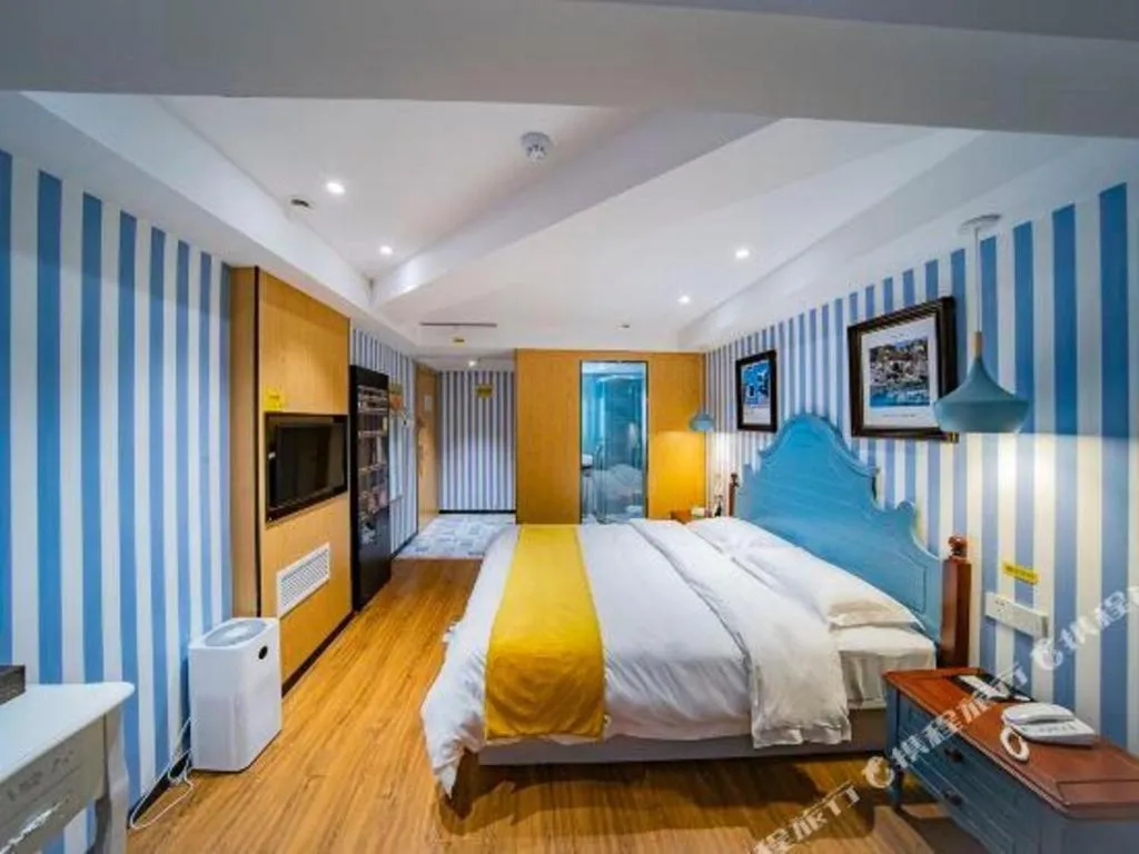 Bed in Echarm Hotel Hefei West Qilitang Metro Station