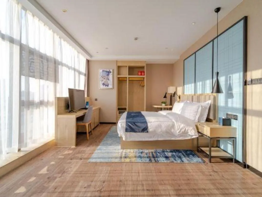 Bed in Echarm Hotel Hefei West Qilitang Metro Station