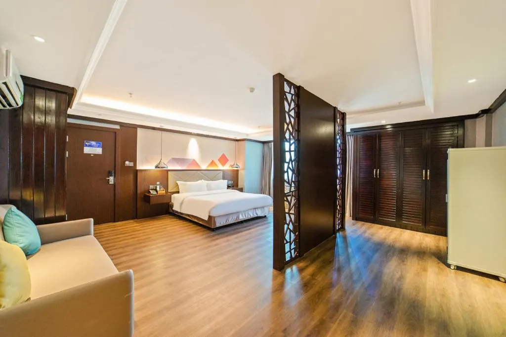 Bed in Borrman Hotel Zhongshan Henglan Xiyong