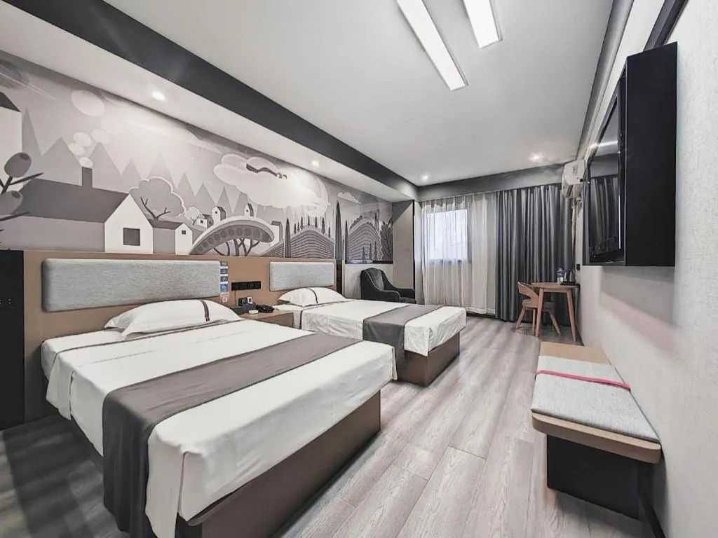 Bed in Thank Inn Hotel Anqing Guangcai Big Market Passenger Center