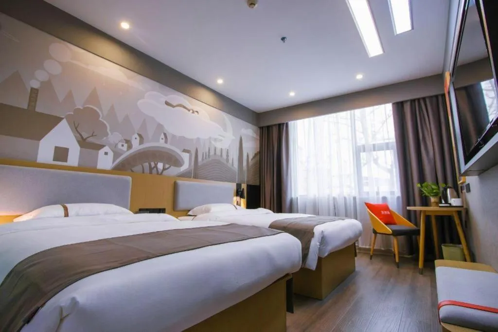 Bed in Thank Inn Hotel Guangxi Hechi Yizhou Sankeshu