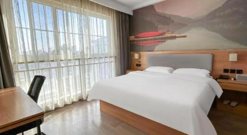 Bed in Thank Inn Hotel Shandong Heze Mudan District Bayi Road Pedestrian Street
