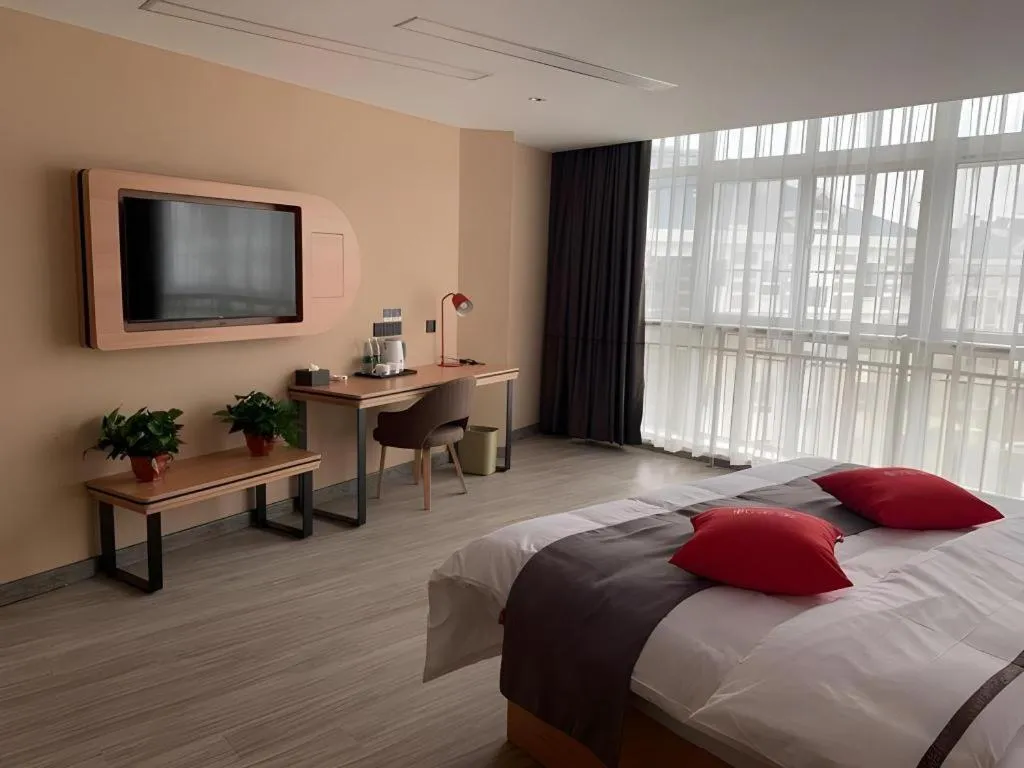 Bed in Thank Inn Hotel Shandong Heze Mudan District Bayi Road Pedestrian Street