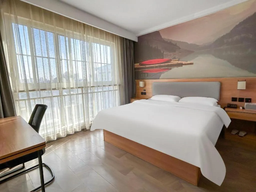 Bed in Thank Inn Hotel Shandong Heze Mudan District Bayi Road Pedestrian Street