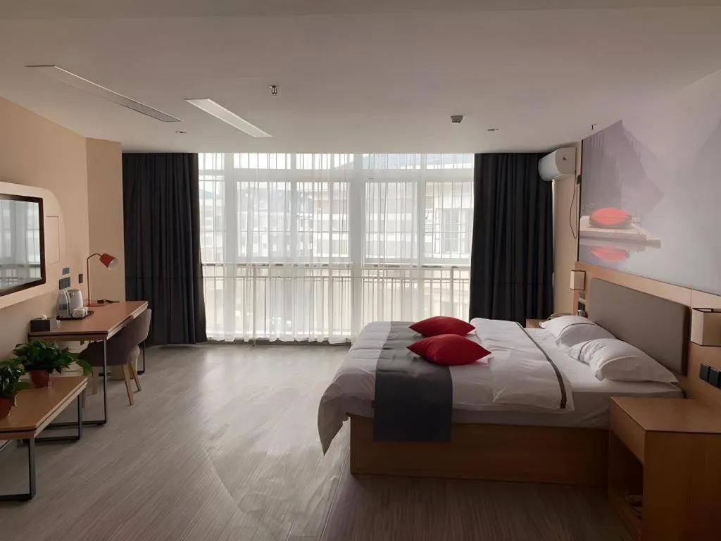Bed in Thank Inn Hotel Shandong Heze Mudan District Bayi Road Pedestrian Street