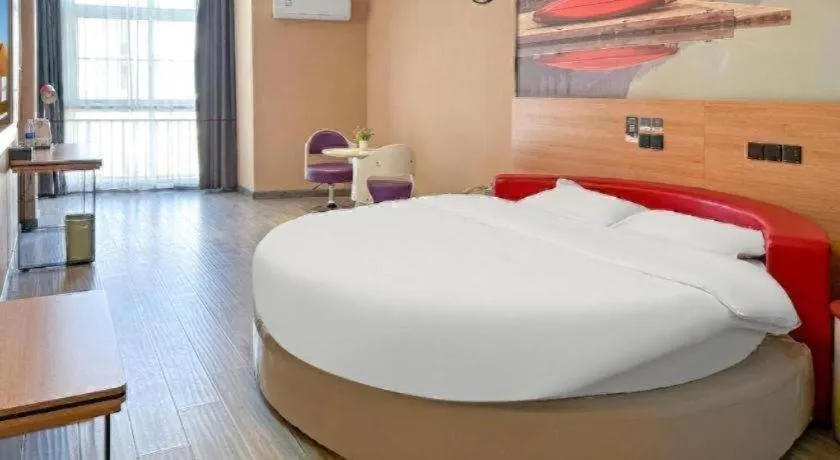 Bed in Thank Inn Hotel Shandong Heze Mudan District Bayi Road Pedestrian Street