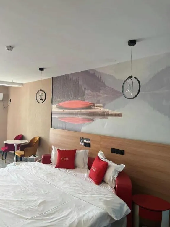 Bed in Thank Inn Hotel Shandong Heze Mudan District Bayi Road Pedestrian Street