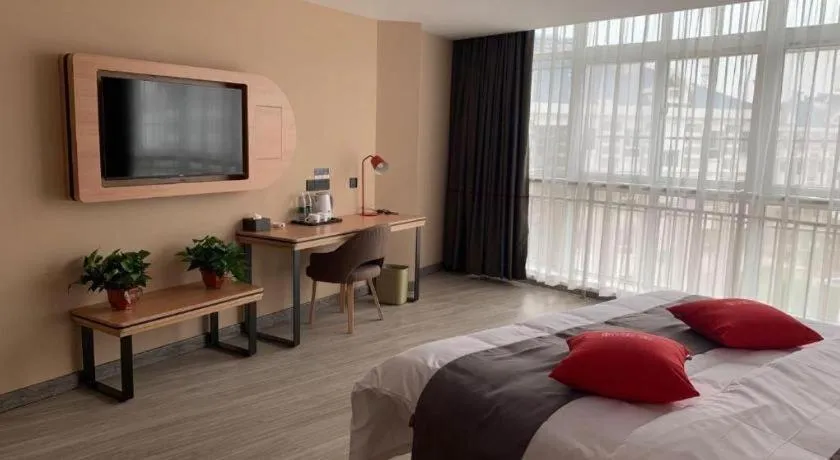 Bed in Thank Inn Hotel Shandong Heze Mudan District Bayi Road Pedestrian Street