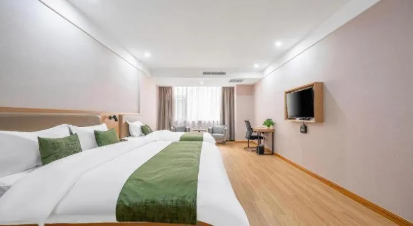 Bed in Green Tree Inn Express Weifang Zhucheng Longyuan Shangcheng