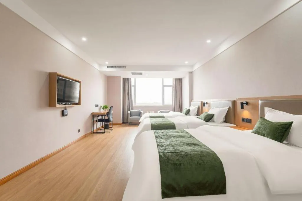 Bed in Green Tree Inn Express Weifang Zhucheng Longyuan Shangcheng