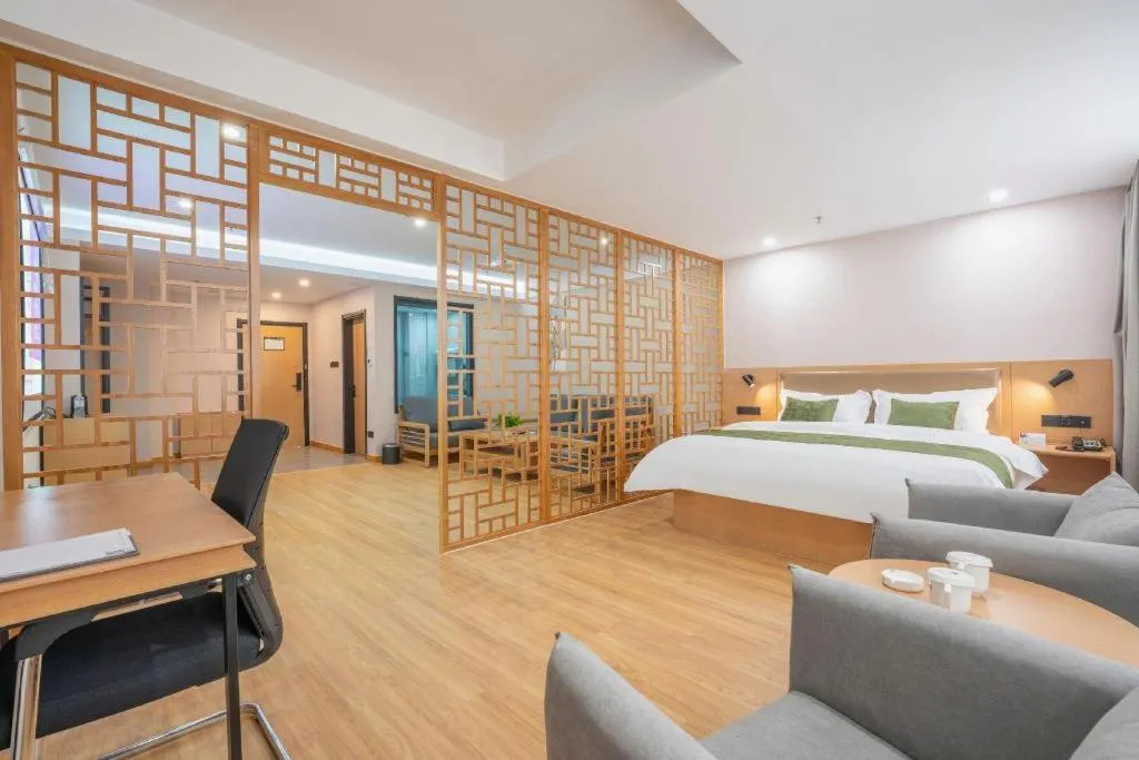 Bed in Green Tree Inn Express Weifang Zhucheng Longyuan Shangcheng